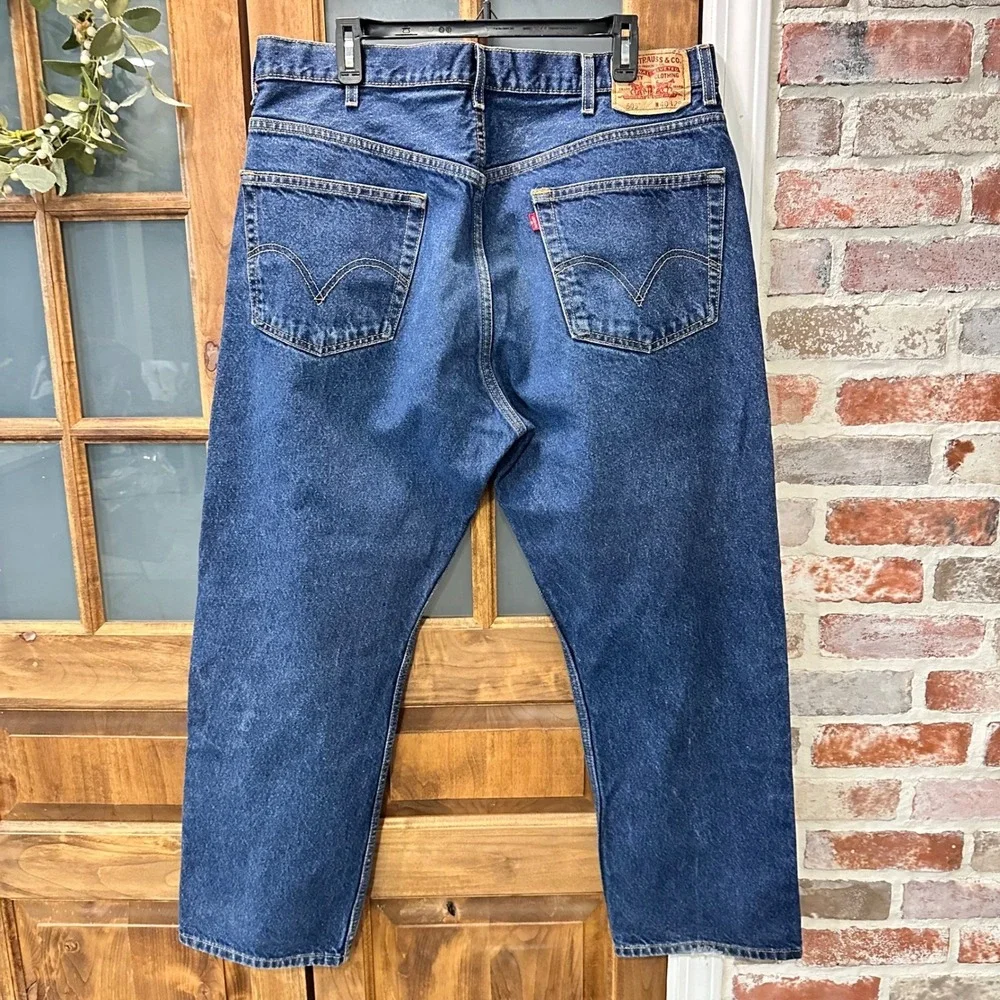 Levis 505 Regular Fit Mens Jeans 40x29‎ Medium Wash Blue Denim 100% Cotton
